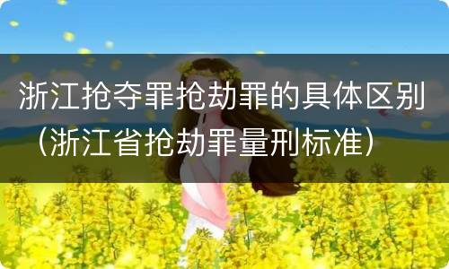 浙江抢夺罪抢劫罪的具体区别（浙江省抢劫罪量刑标准）