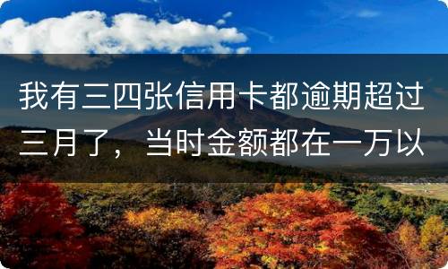 我有三四张信用卡都逾期超过三月了，当时金额都在一万以内，会有什么后果呢