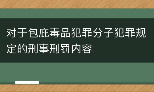 对于包庇毒品犯罪分子犯罪规定的刑事刑罚内容