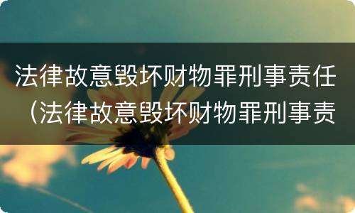 法律故意毁坏财物罪刑事责任（法律故意毁坏财物罪刑事责任追究）