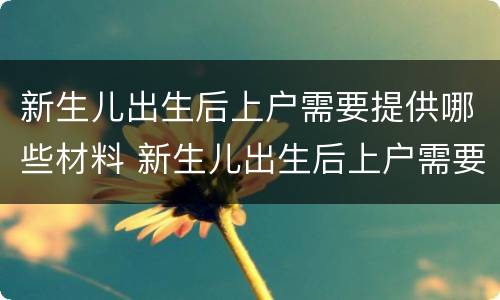 新生儿出生后上户需要提供哪些材料 新生儿出生后上户需要提供哪些材料和证件
