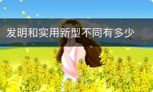 发明和实用新型不同有多少