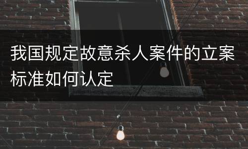 我国规定故意杀人案件的立案标准如何认定