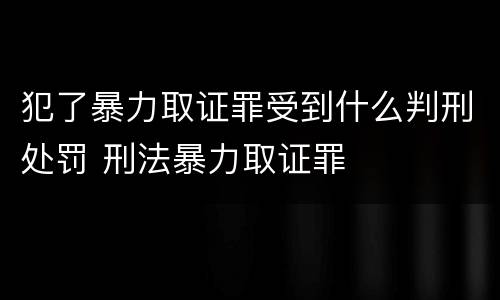 犯了暴力取证罪受到什么判刑处罚 刑法暴力取证罪