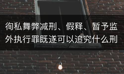 徇私舞弊减刑、假释、暂予监外执行罪既遂可以追究什么刑事责任