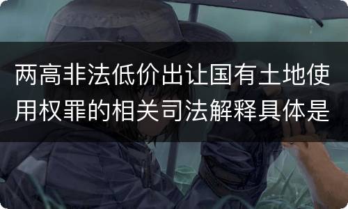 两高非法低价出让国有土地使用权罪的相关司法解释具体是什么主要规定
