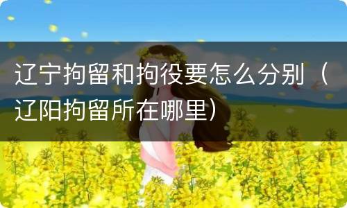 辽宁拘留和拘役要怎么分别（辽阳拘留所在哪里）
