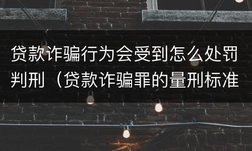 贷款诈骗行为会受到怎么处罚判刑（贷款诈骗罪的量刑标准:贷款诈骗罪的刑罚规定）