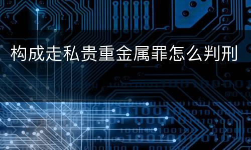 构成走私贵重金属罪怎么判刑