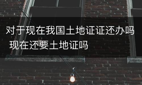 对于现在我国土地证证还办吗 现在还要土地证吗