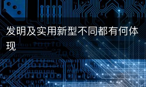 发明及实用新型不同都有何体现