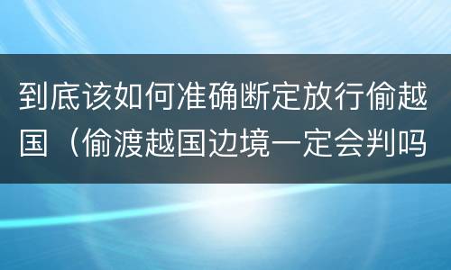 到底该如何准确断定放行偷越国（偷渡越国边境一定会判吗?）