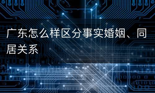 广东怎么样区分事实婚姻、同居关系