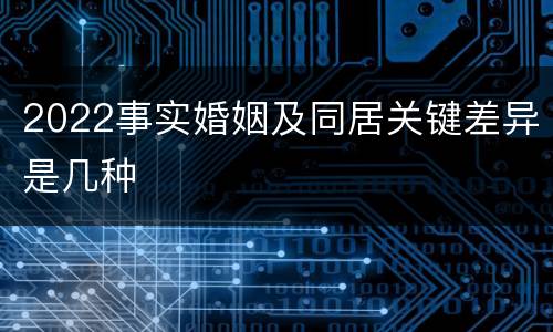 2022事实婚姻及同居关键差异是几种