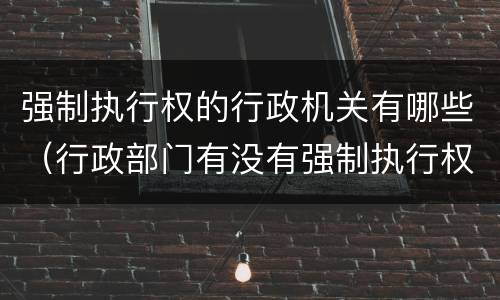 强制执行权的行政机关有哪些（行政部门有没有强制执行权）