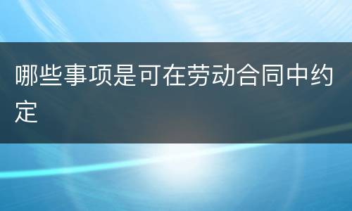 哪些事项是可在劳动合同中约定