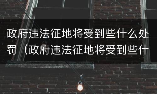 政府违法征地将受到些什么处罚（政府违法征地将受到些什么处罚和处罚）