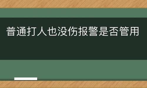 普通打人也没伤报警是否管用