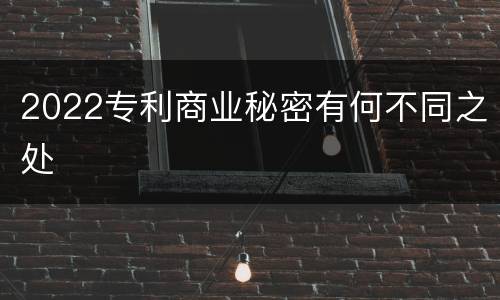 2022专利商业秘密有何不同之处