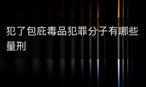 犯了包庇毒品犯罪分子有哪些量刑