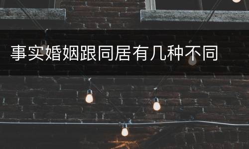 事实婚姻跟同居有几种不同
