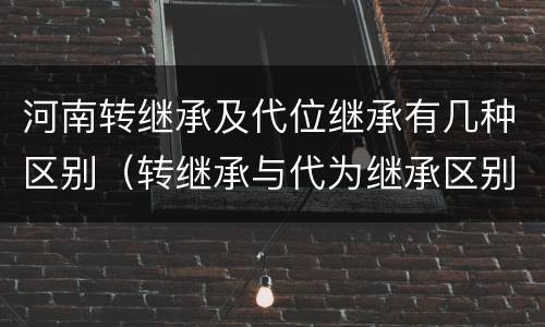 河南转继承及代位继承有几种区别（转继承与代为继承区别）