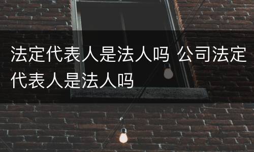 法定代表人是法人吗 公司法定代表人是法人吗