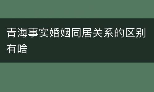 青海事实婚姻同居关系的区别有啥