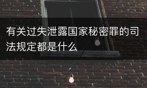 有关过失泄露国家秘密罪的司法规定都是什么