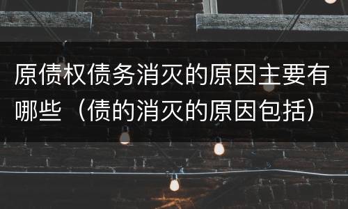 原债权债务消灭的原因主要有哪些（债的消灭的原因包括）
