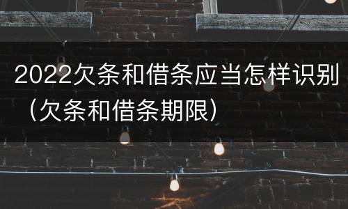 2022欠条和借条应当怎样识别（欠条和借条期限）