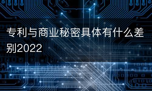 专利与商业秘密具体有什么差别2022
