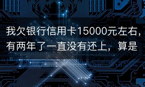 我欠银行信用卡15000元左右，有两年了一直没有还上，算是恶意透支吗
