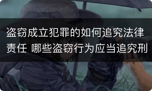 盗窃成立犯罪的如何追究法律责任 哪些盗窃行为应当追究刑事责任