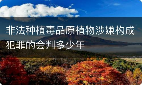 非法种植毒品原植物涉嫌构成犯罪的会判多少年