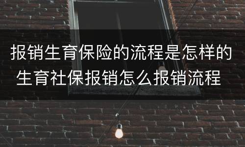 报销生育保险的流程是怎样的 生育社保报销怎么报销流程