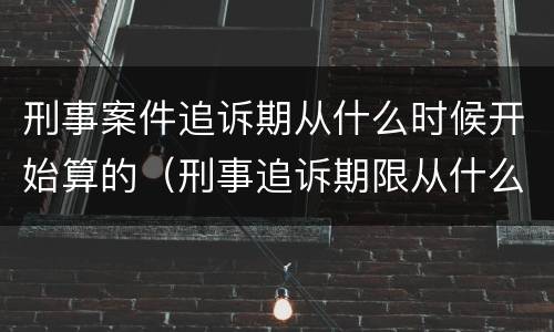 刑事案件追诉期从什么时候开始算的（刑事追诉期限从什么时候开始算起）