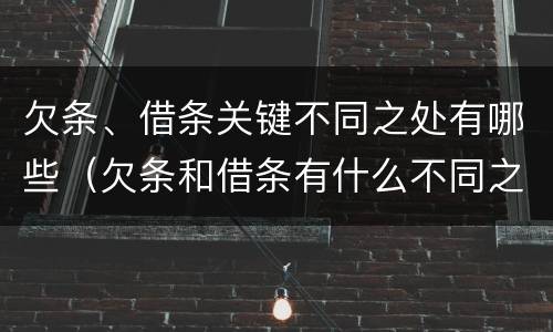 欠条、借条关键不同之处有哪些（欠条和借条有什么不同之处）