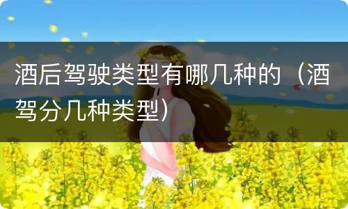 酒后驾驶类型有哪几种的（酒驾分几种类型）