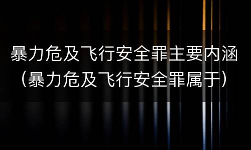 暴力危及飞行安全罪主要内涵（暴力危及飞行安全罪属于）