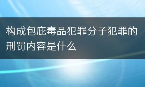 构成包庇毒品犯罪分子犯罪的刑罚内容是什么