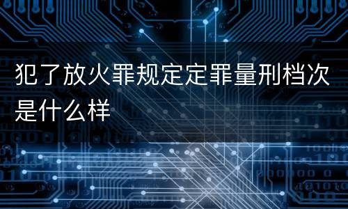 犯了放火罪规定定罪量刑档次是什么样