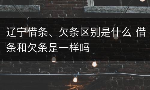 辽宁借条、欠条区别是什么 借条和欠条是一样吗