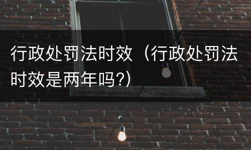 行政处罚法时效（行政处罚法时效是两年吗?）