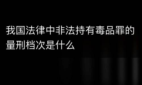 我国法律中非法持有毒品罪的量刑档次是什么