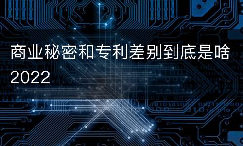 商业秘密和专利差别到底是啥2022