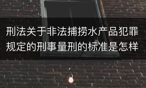 刑法关于非法捕捞水产品犯罪规定的刑事量刑的标准是怎样的
