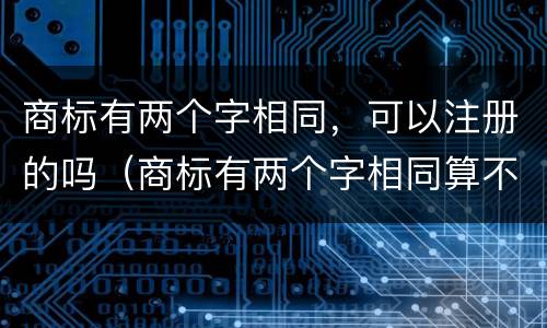 商标有两个字相同，可以注册的吗（商标有两个字相同算不算侵权）