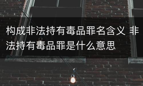 构成非法持有毒品罪名含义 非法持有毒品罪是什么意思