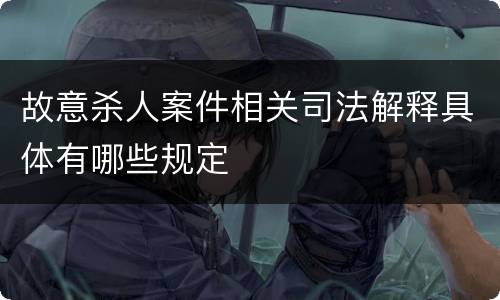故意杀人案件相关司法解释具体有哪些规定